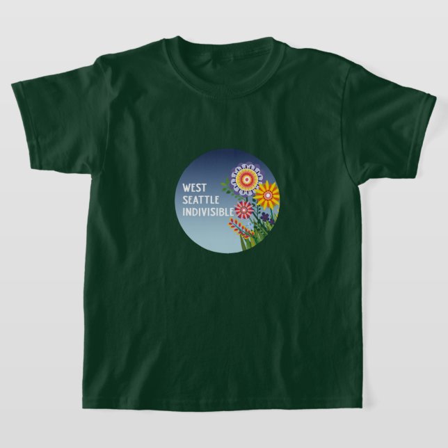 Camiseta West Seattle Indivisible Kids GreenFlower t-shirt. (Postura )
