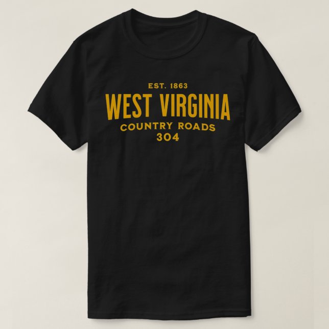 Camiseta West Virginia 304 Home Country Roads longa distânc (Frente do Design)
