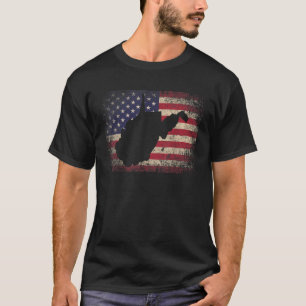 Camiseta West Virginia 4 de julho Gift American Flag USA A