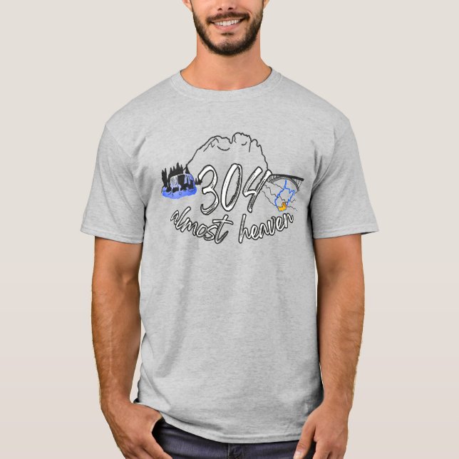 Camiseta West Virginia Area Code 304 T-Shirt (Frente)