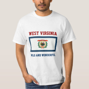Camiseta West Virginia Flag e Slogan