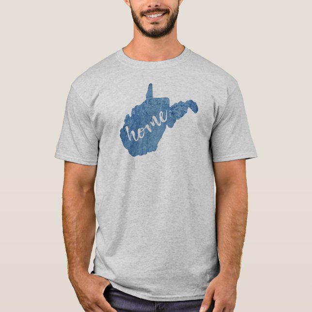 Camiseta West Virginia Home Wood Grain (Frente)