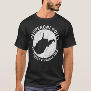 Camiseta West Virginia Pride State Map Pepperoni Rolls