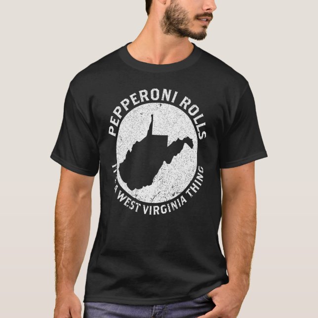 Camiseta West Virginia Pride State Map Pepperoni Rolls (Frente)