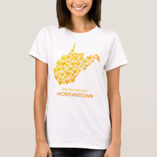 Camiseta West Virginia Silhouette Hearts & Hometown