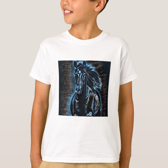 Camiseta Western Beaud Wild Mustang Blue Tones (Frente)