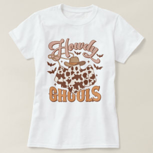 Camiseta Western Country Cowgirl Howdy Ghouls Halloween