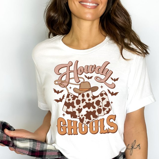 Camiseta Western Country Cowgirl Howdy Ghouls Halloween (Criador carregado)