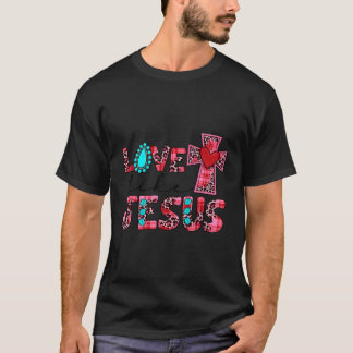 Camiseta Western Country Love Like Jesus Cross Christian Ge