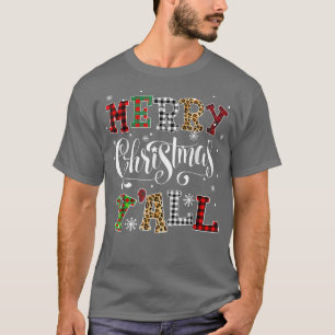 Camiseta Western Country Merry Christmas Yall Leopard Buffa