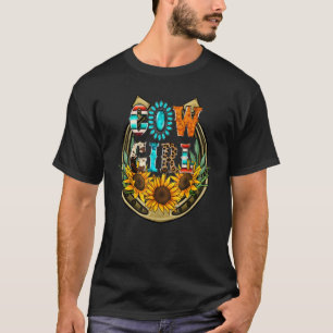 Camiseta Western Country Sunflower Cowhide Serape Horsesho