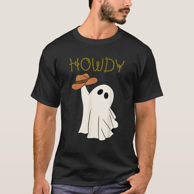 Camiseta Western Cowboy Ghost Howdy Cute Country Halloween  (Frente)