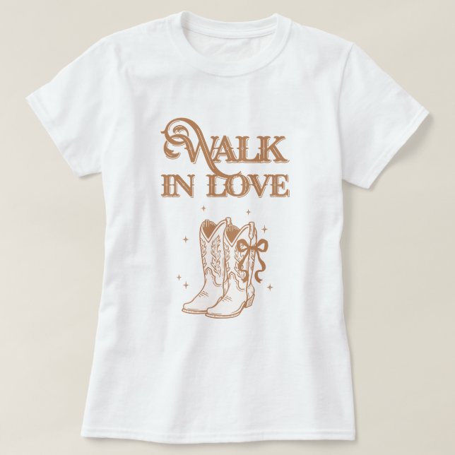 Camiseta Western Cowgirl Boots walk in faith (Frente do Design)