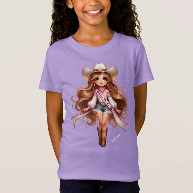 Camiseta Western Cowgirl Rodeo Princess Personalizado (Frente)