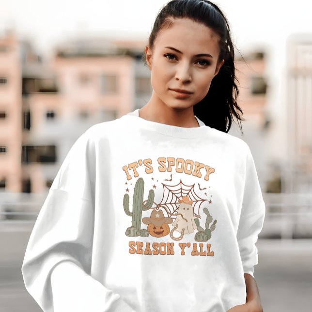 Camiseta Western Cowgirl Spooky Season Halloween Ghost Shir (Criador carregado)