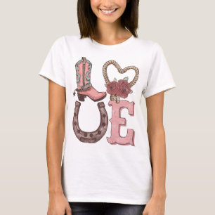 Camiseta Western Dia de os namorados Love