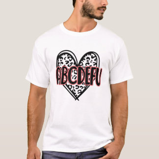 Camiseta Western Leopard Heart ABCDEFU Love You Funny Valen