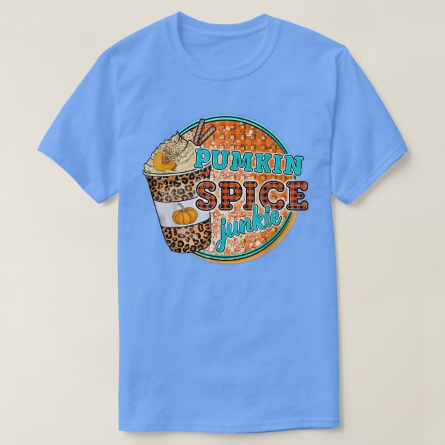 Camiseta Western Leopard Pumpkin Spice Junkie Fall Vibes Th (Frente do Design)
