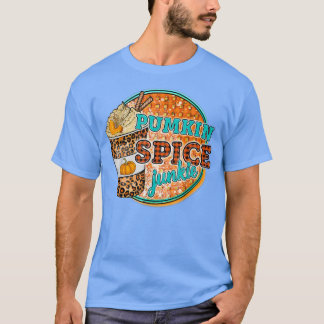 Camiseta Western Leopard Pumpkin Spice Junkie Fall Vibes Th