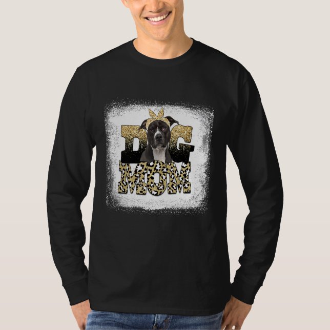 Camiseta Western Lepard Staffordshire Bull Terrier Mãe Mot (Frente)