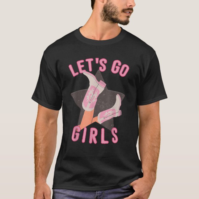 Camiseta Western Let s Go Girls Bridal Bachelorette Party M (Frente)