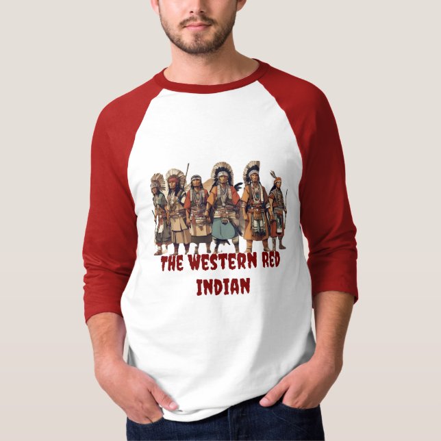 Camiseta Western Red Indian Fighted Of Courage Unity (Comba (Frente)