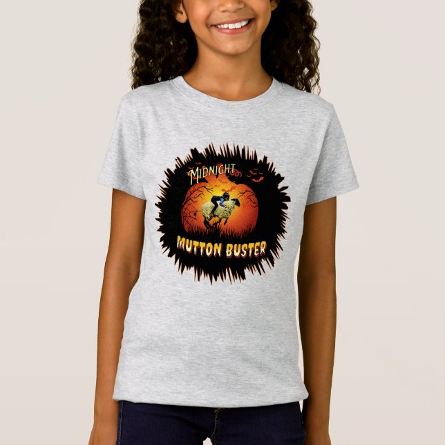 Camiseta Western Rodeo Midnight Mutton Buster Halloween (Frente)