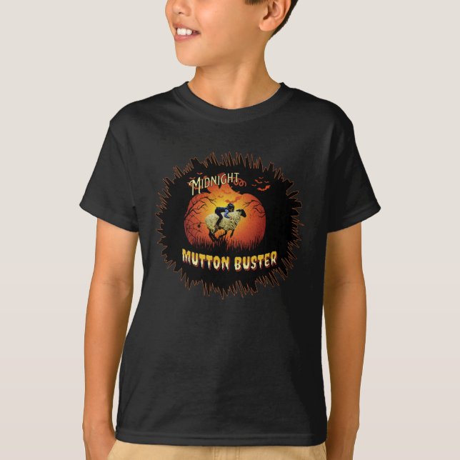 Camiseta Western Rodeo Midnight Mutton Buster Halloween (Frente)