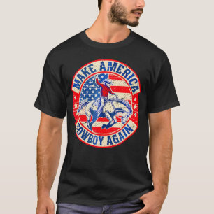 Camiseta Western Rodeo Usa Flag Torna A América Um Vaqueiro
