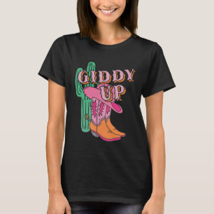 Camiseta Western Texas Giddy Up Cowboy Boots Cactus