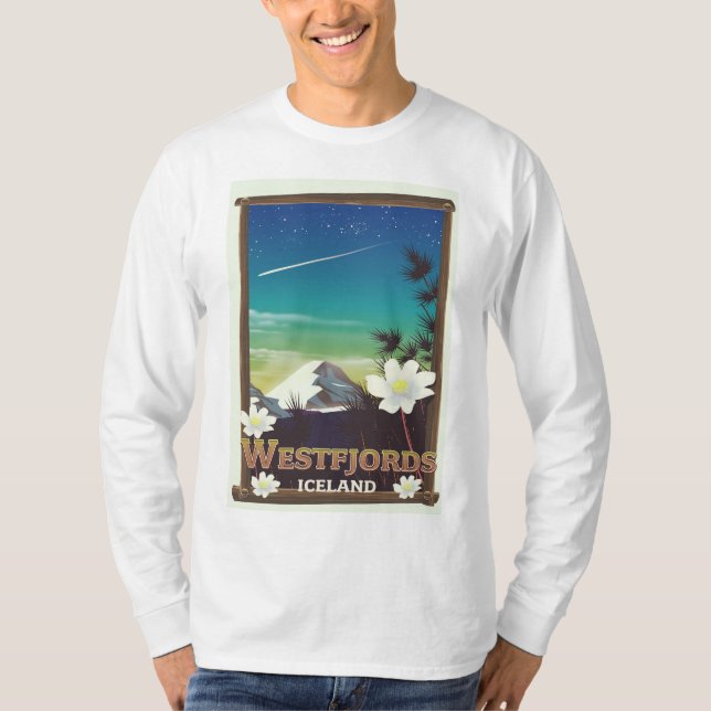 Camiseta Westfjords poster de viagens da Islândia (Frente)
