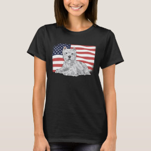 Camiseta Westie American Flag West Highland White Terrier