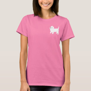 Camiseta Westie bonito - montanhas Terrier branco