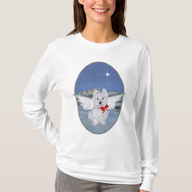 Camiseta Westie Christmas Angel (Frente)