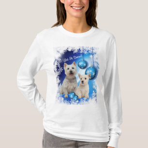Camiseta Westie deixou-o nevar cartões de natal