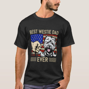 Camiseta Westie Dog Pai 4 De Julho Bandeira Americana Indep