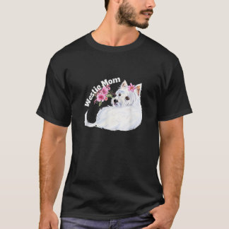Camiseta Westie Mamãe Floral West Highland Terrier Dog