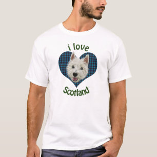 Camiseta Westie pequenino, eu amo Scotland