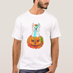 Camiseta Westie Pumpkin West Highland White Terrier Dog Hal