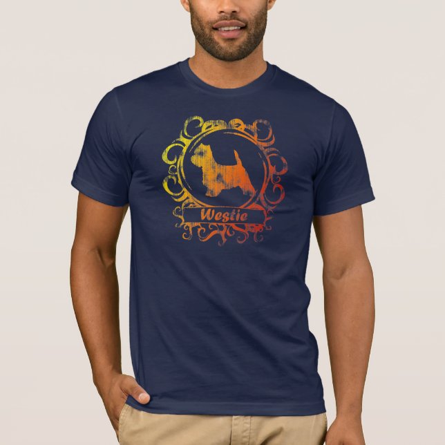 Camiseta Westie resistido elegante (Frente)