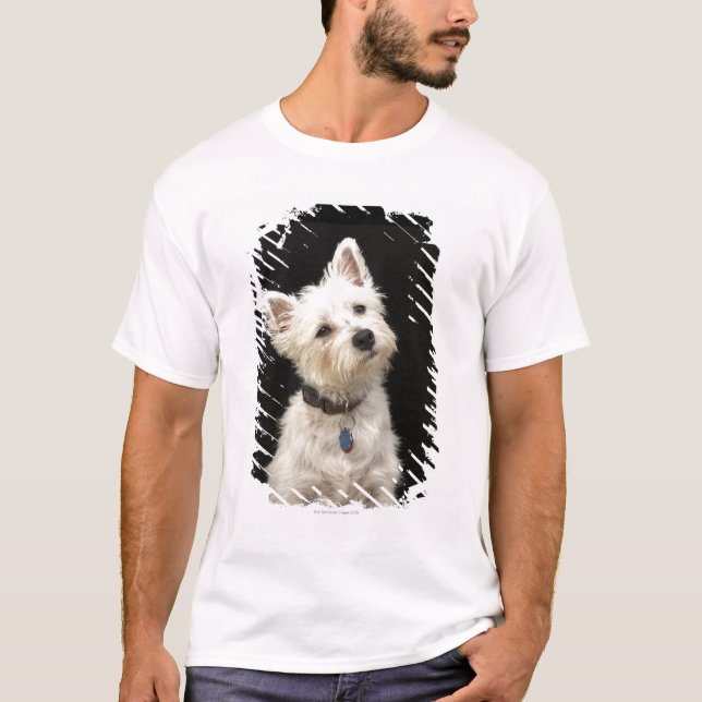 Camiseta Westie (terrier ocidental das montanhas) com colar (Frente)