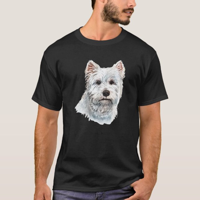 Camiseta Westie Terrier White Dog Portrait (Frente)