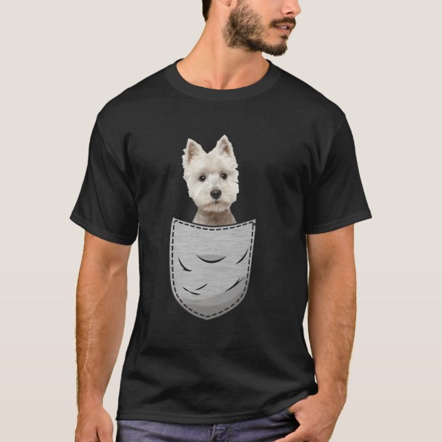 Camiseta Westie White Highland Terrier Pocket Para Propriet (Frente)