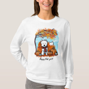 Camiseta Westies de outono do KiniArt