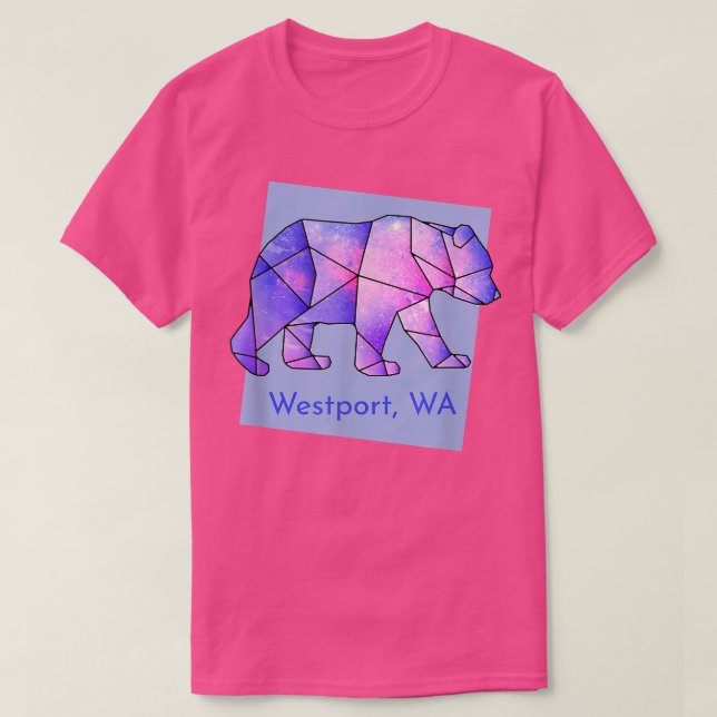 Camiseta Westport WA Galaxy Bear Abstrato Geometry Anima (Frente do Design)