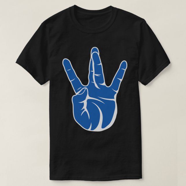 Camiseta Westside West Coast Rap Hip Hop Hand Sign Blue Ess (Frente do Design)