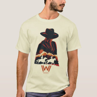Camiseta Westworld | Homem na Silhueta do Deserto Negro