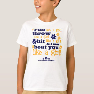 Camiseta WH gostam de um softball da menina