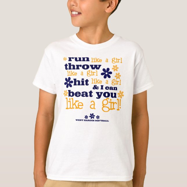 Camiseta WH gostam de um softball da menina (Frente)