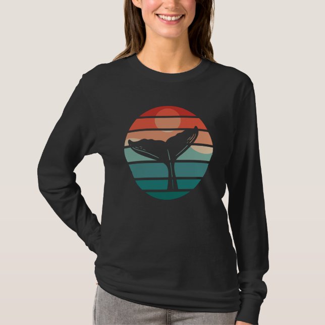 Camiseta Whale Fin Sunset Whale Watcher (Frente)